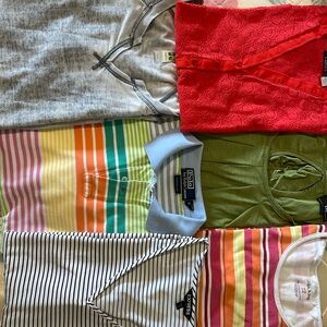 6 Super Trendy half sleeved shirts including one with matching tank underneath